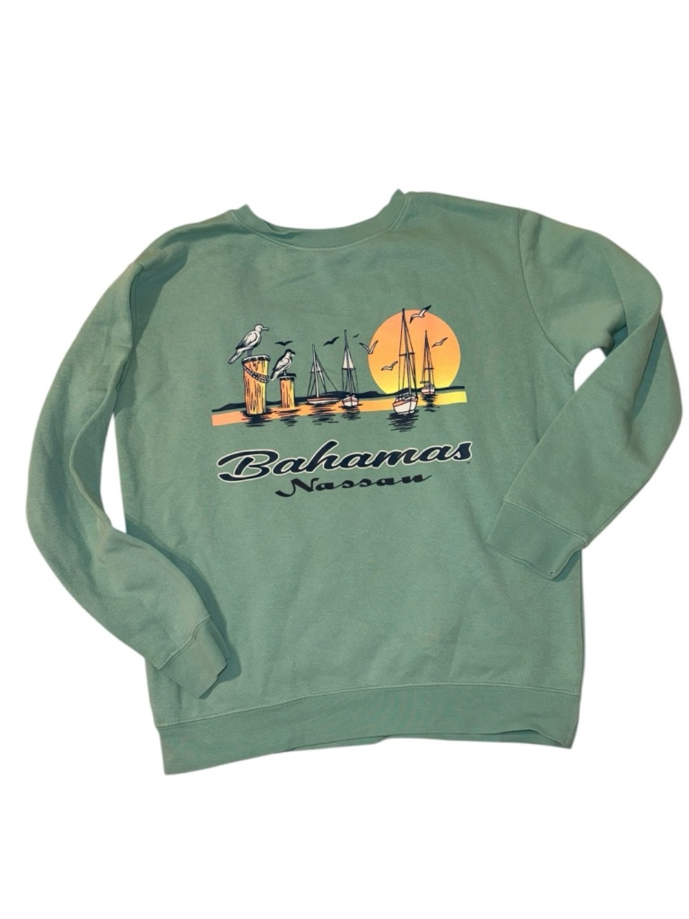 Bahamas Nassau Green Graphic Sweatshirt Kids 10/12